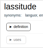 lassitude not in this book